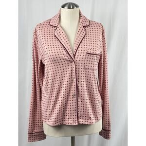 Up West Button Up Pajama Top Pink Burgundy Super Soft Size S